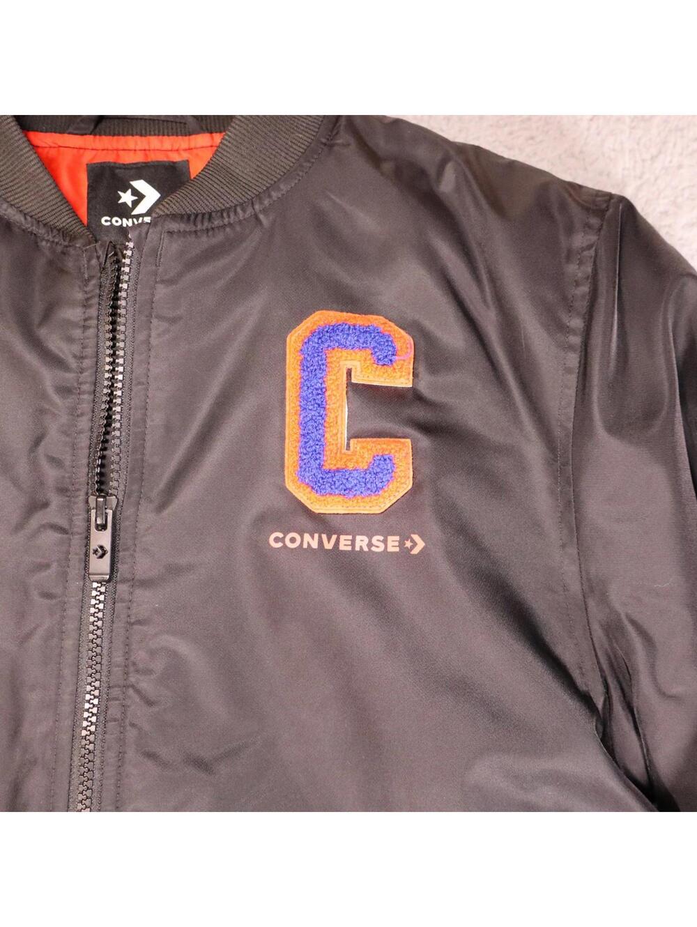 Converse Kids Black Bomber Jacket Boys XL C Chenille
